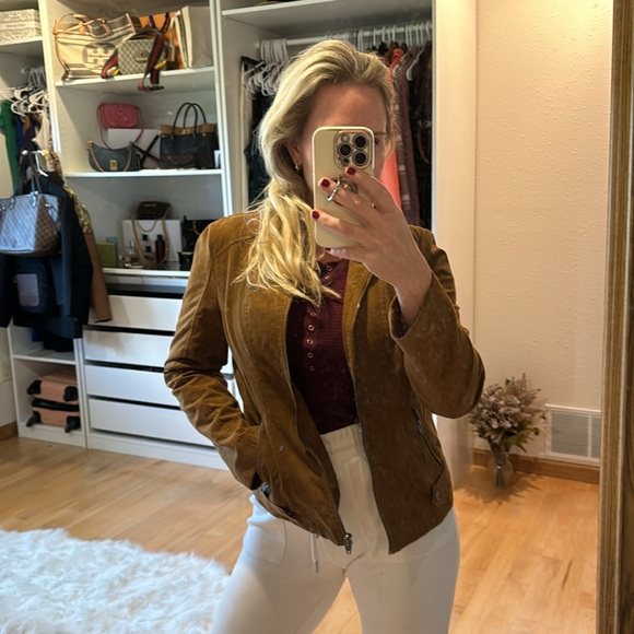 Sebby Collection Faux Suede Jacket in Brown - Picture 3 of 10